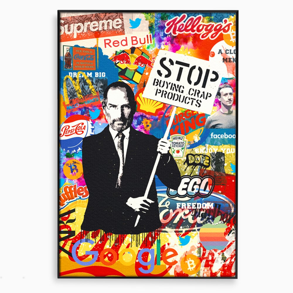 Tablou Canvas Premium LuxCanva® B1015, Steve Jobs , Motivational, Apple, Antreprenor, Geniu, Culori Vibrante