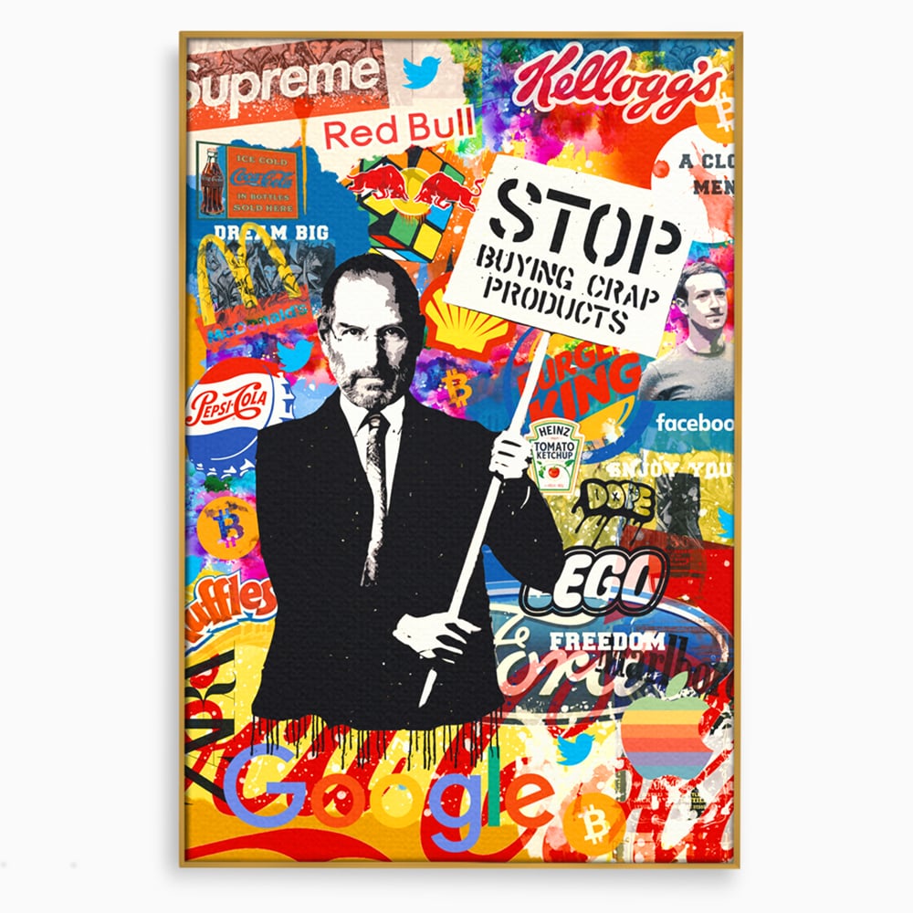 Tablou Canvas Premium LuxCanva® B1015, Steve Jobs , Motivational, Apple, Antreprenor, Geniu, Culori Vibrante