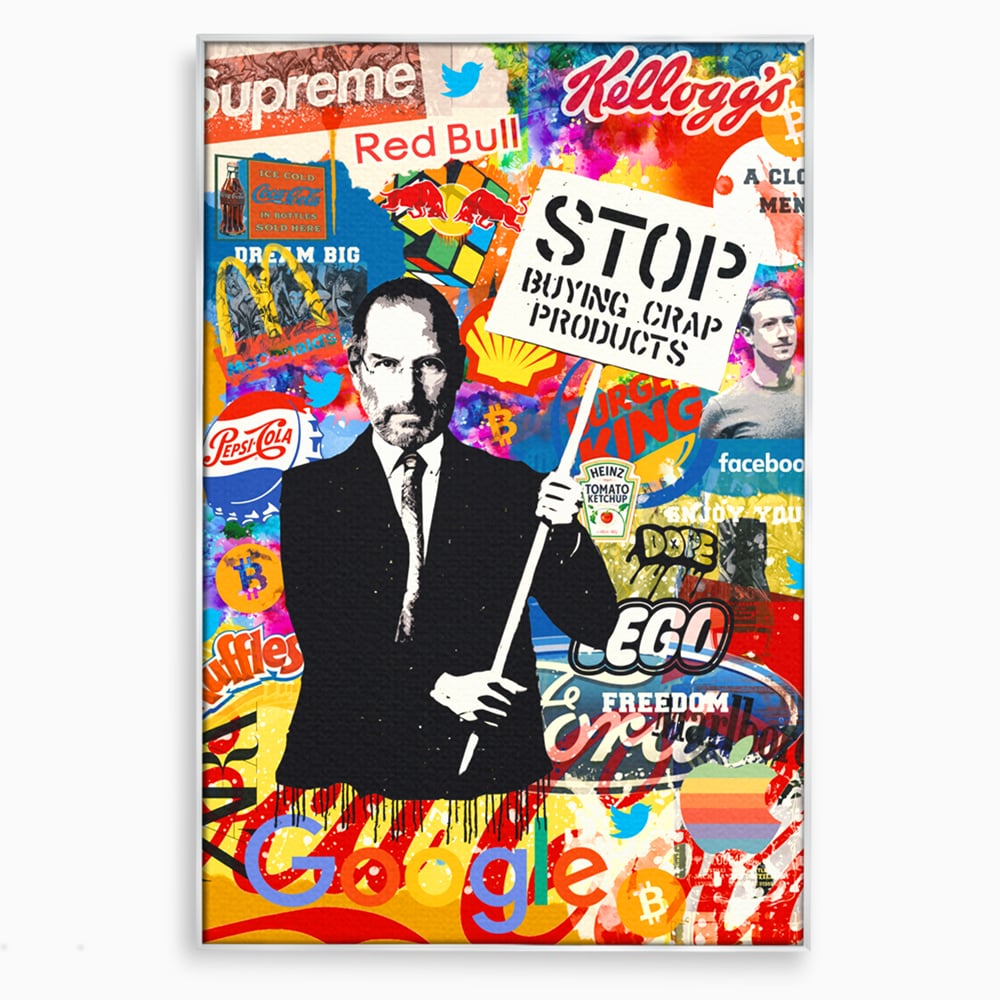 Tablou Canvas Premium LuxCanva® B1015, Steve Jobs , Motivational, Apple, Antreprenor, Geniu, Culori Vibrante