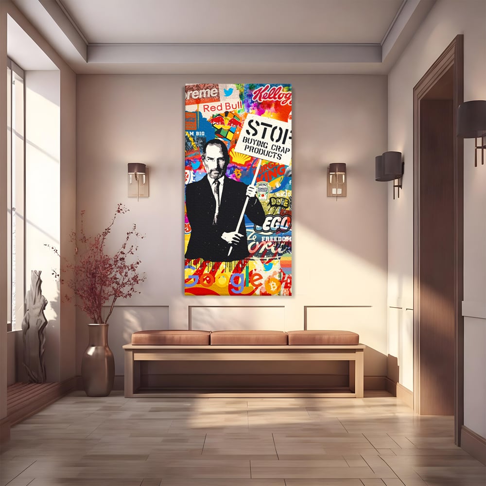 Tablou Canvas Premium LuxCanva® B1015, Steve Jobs , Motivational, Apple, Antreprenor, Geniu, Culori Vibrante