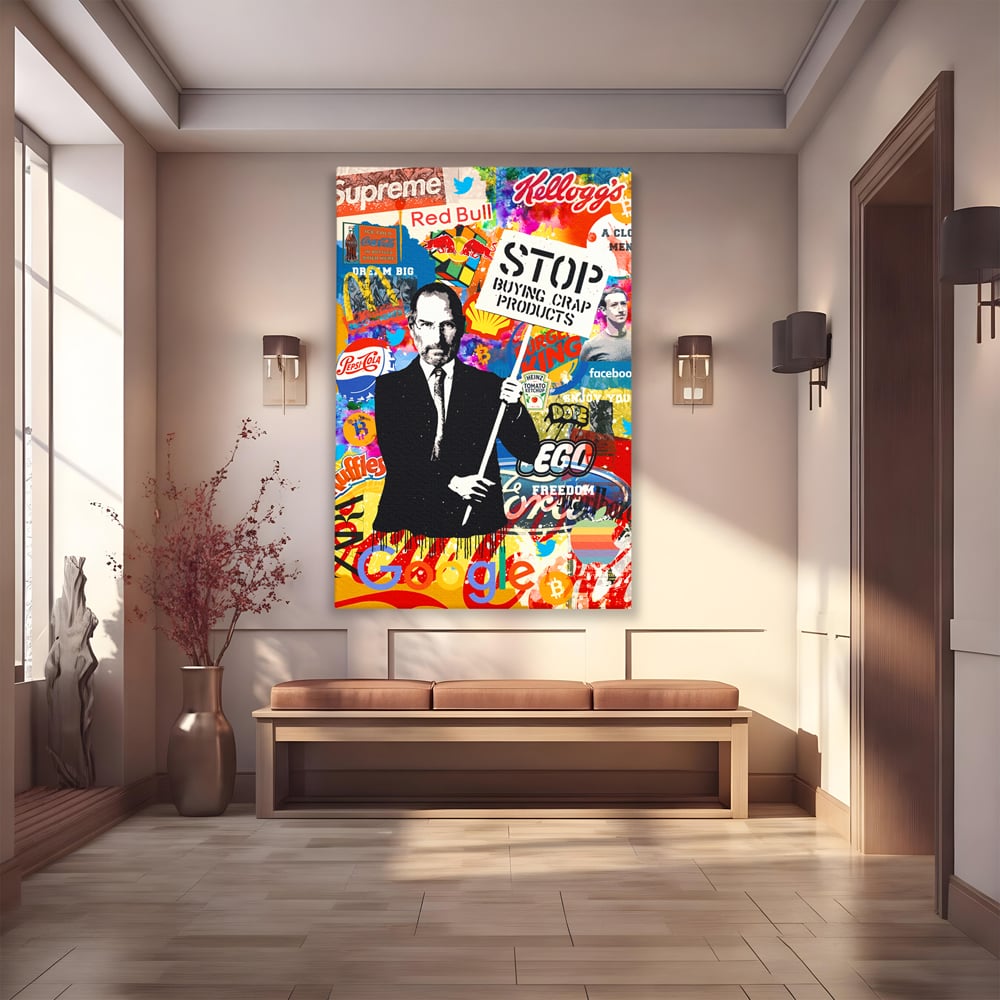 Tablou Canvas Premium LuxCanva® B1015, Steve Jobs , Motivational, Apple, Antreprenor, Geniu, Culori Vibrante