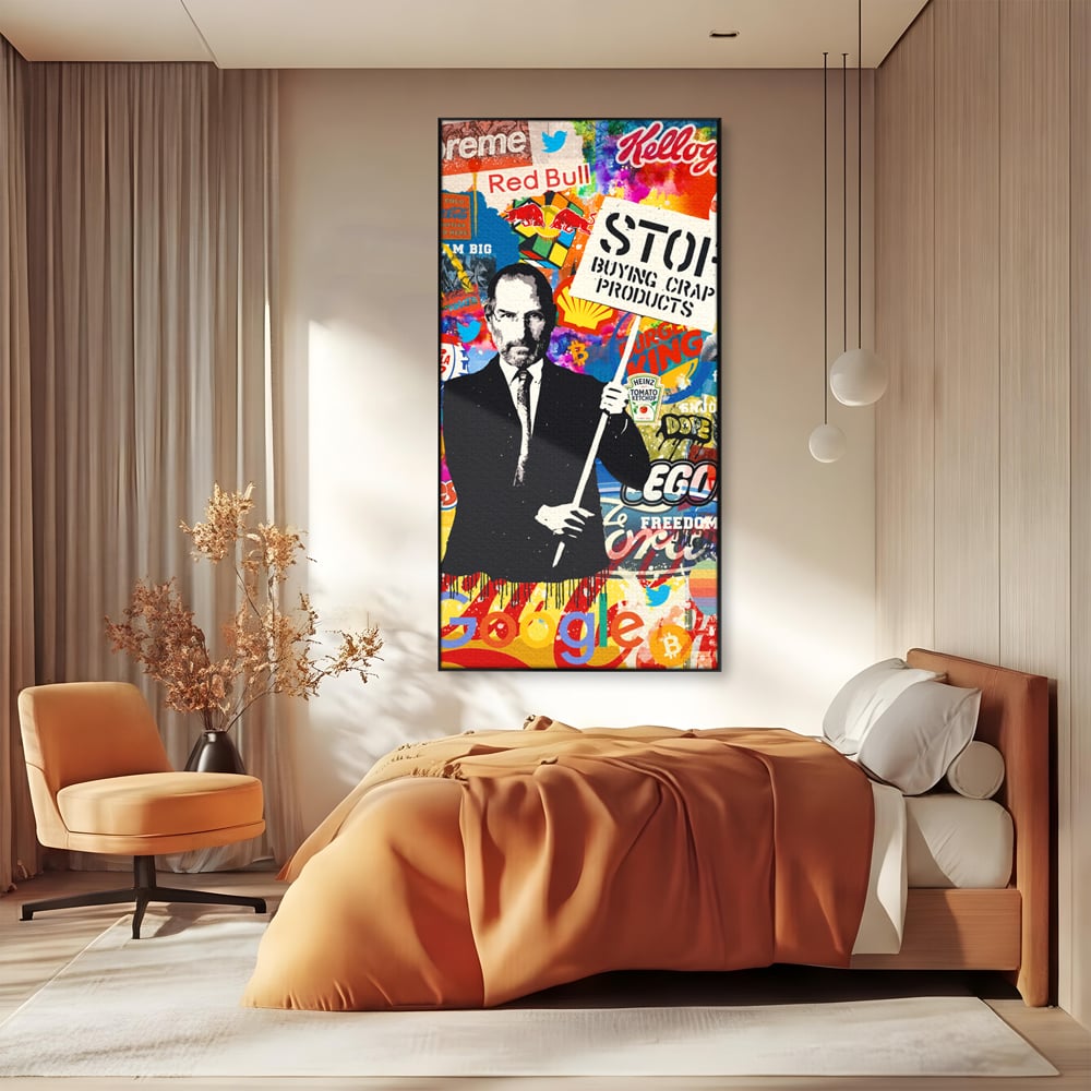 Tablou Canvas Premium LuxCanva® B1015, Steve Jobs , Motivational, Apple, Antreprenor, Geniu, Culori Vibrante