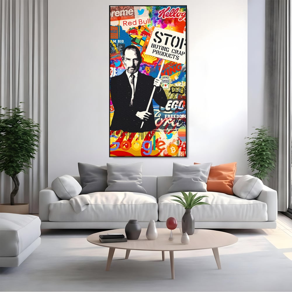 Tablou Canvas Premium LuxCanva® B1015, Steve Jobs , Motivational, Apple, Antreprenor, Geniu, Culori Vibrante