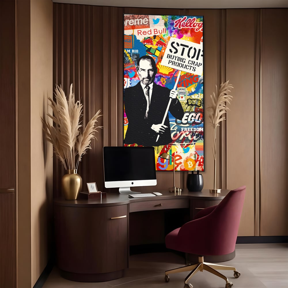 Tablou Canvas Premium LuxCanva® B1015, Steve Jobs , Motivational, Apple, Antreprenor, Geniu, Culori Vibrante