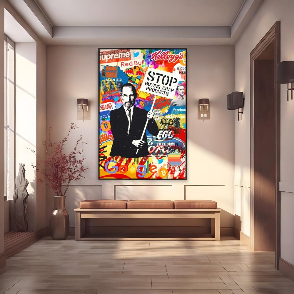 Tablou Canvas Premium LuxCanva® B1015, Steve Jobs , Motivational, Apple, Antreprenor, Geniu, Culori Vibrante