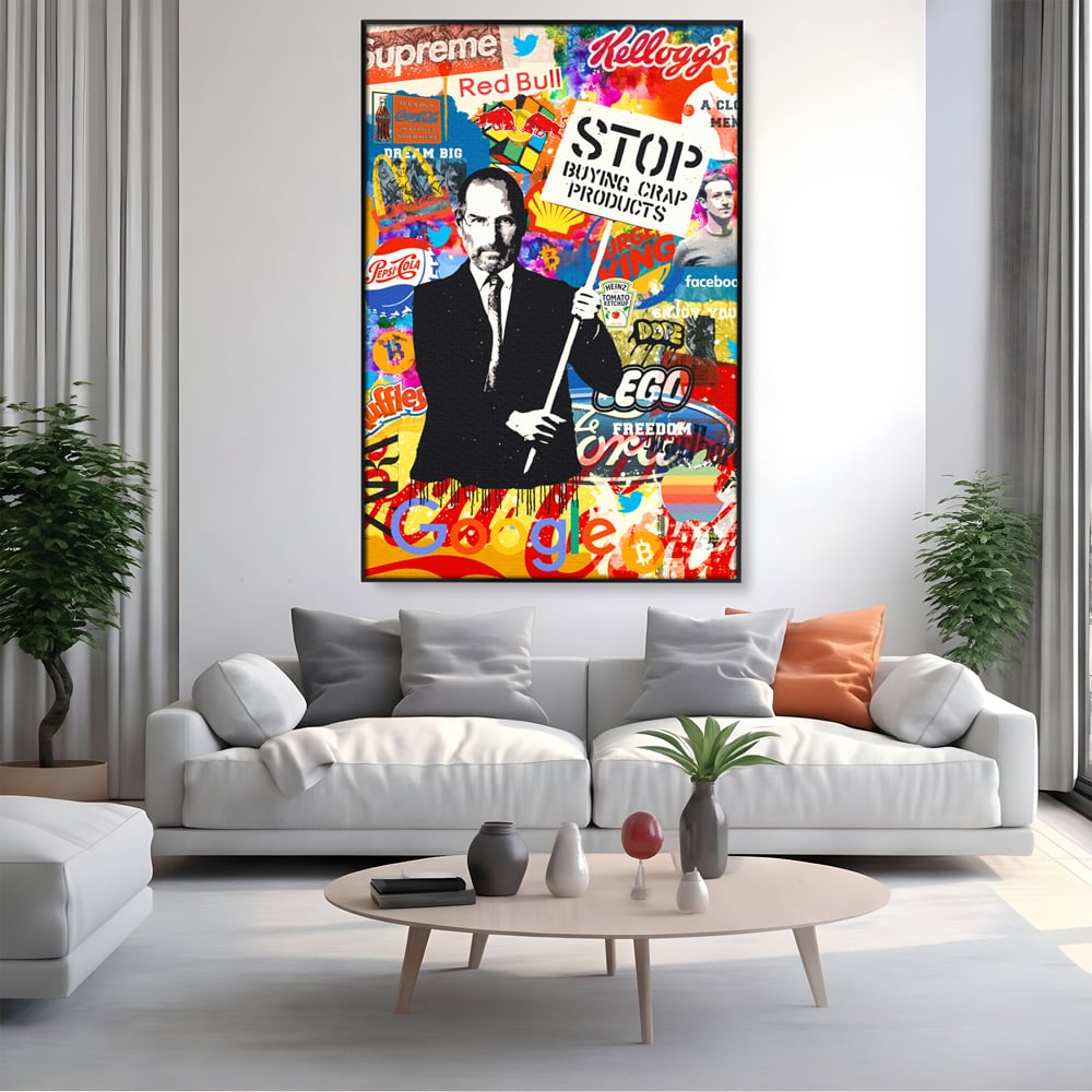 Tablou Canvas Premium LuxCanva® B1015, Steve Jobs , Motivational, Apple, Antreprenor, Geniu, Culori Vibrante