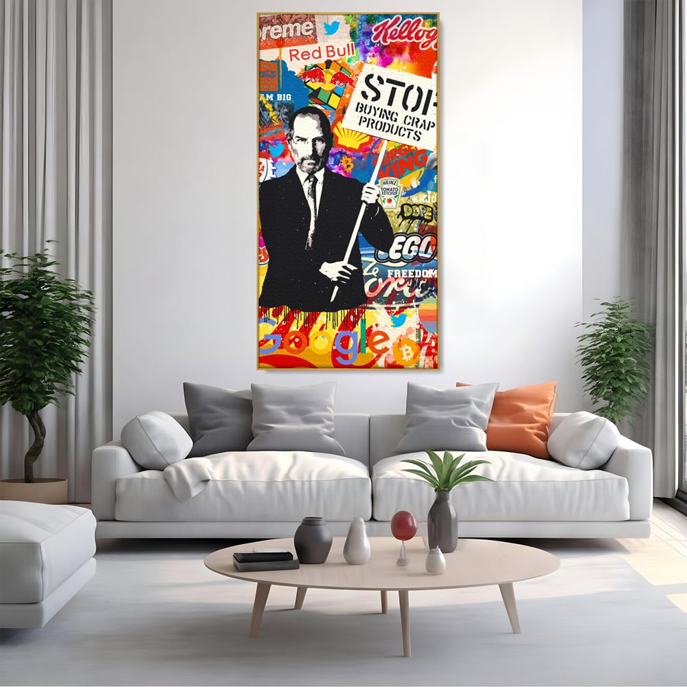 Tablou Canvas Premium LuxCanva® B1015, Steve Jobs , Motivational, Apple, Antreprenor, Geniu, Culori Vibrante