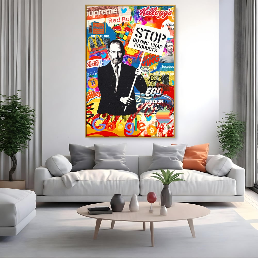 Tablou Canvas Premium LuxCanva® B1015, Steve Jobs , Motivational, Apple, Antreprenor, Geniu, Culori Vibrante