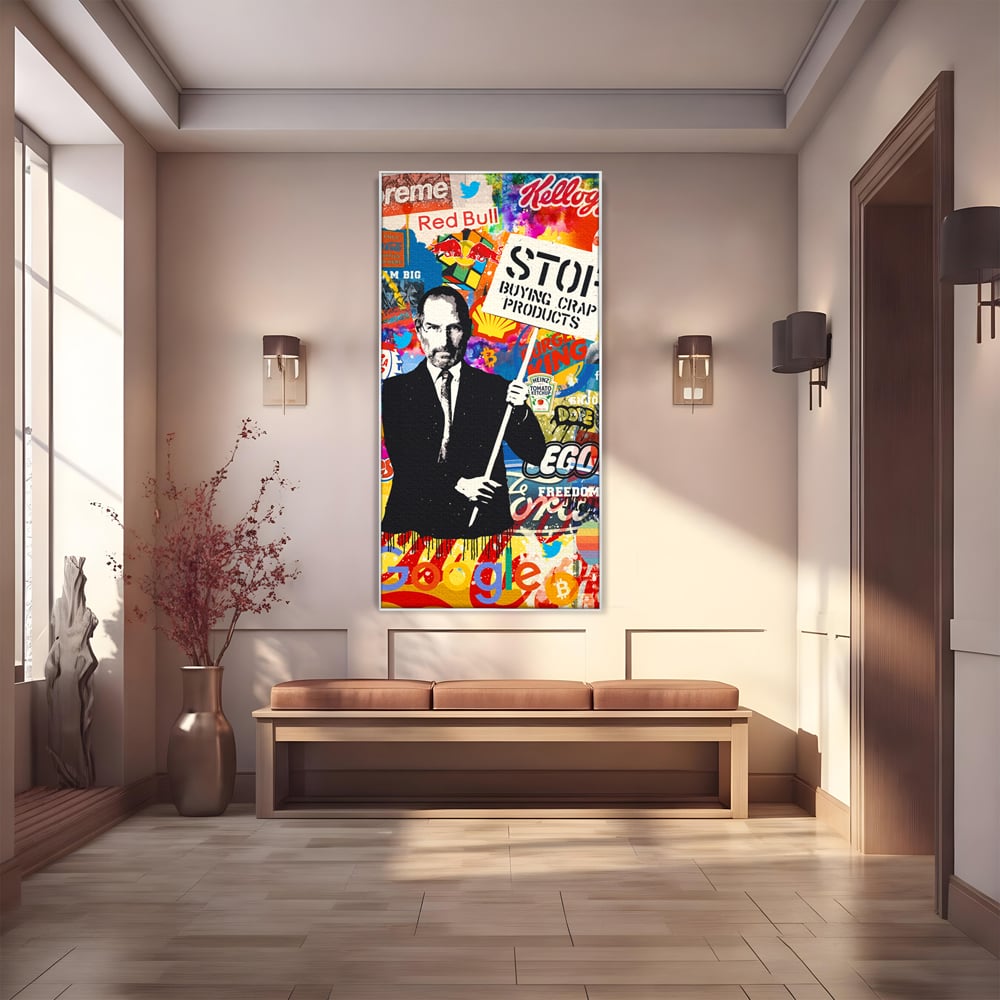 Tablou Canvas Premium LuxCanva® B1015, Steve Jobs , Motivational, Apple, Antreprenor, Geniu, Culori Vibrante