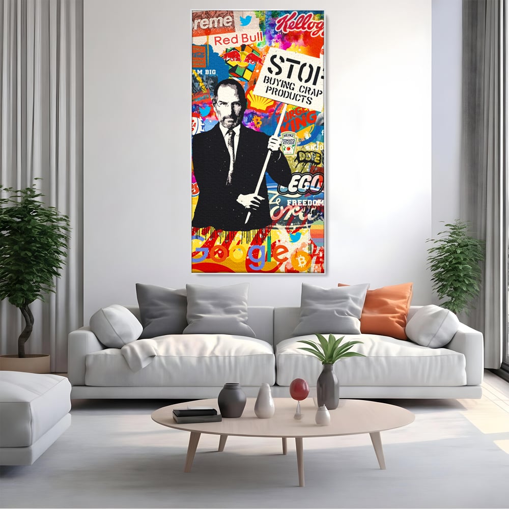 Tablou Canvas Premium LuxCanva® B1015, Steve Jobs , Motivational, Apple, Antreprenor, Geniu, Culori Vibrante