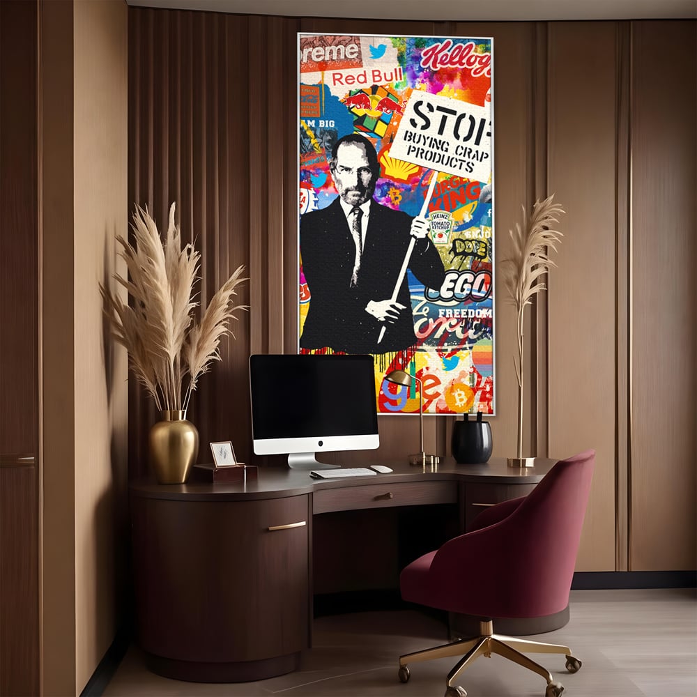 Tablou Canvas Premium LuxCanva® B1015, Steve Jobs , Motivational, Apple, Antreprenor, Geniu, Culori Vibrante