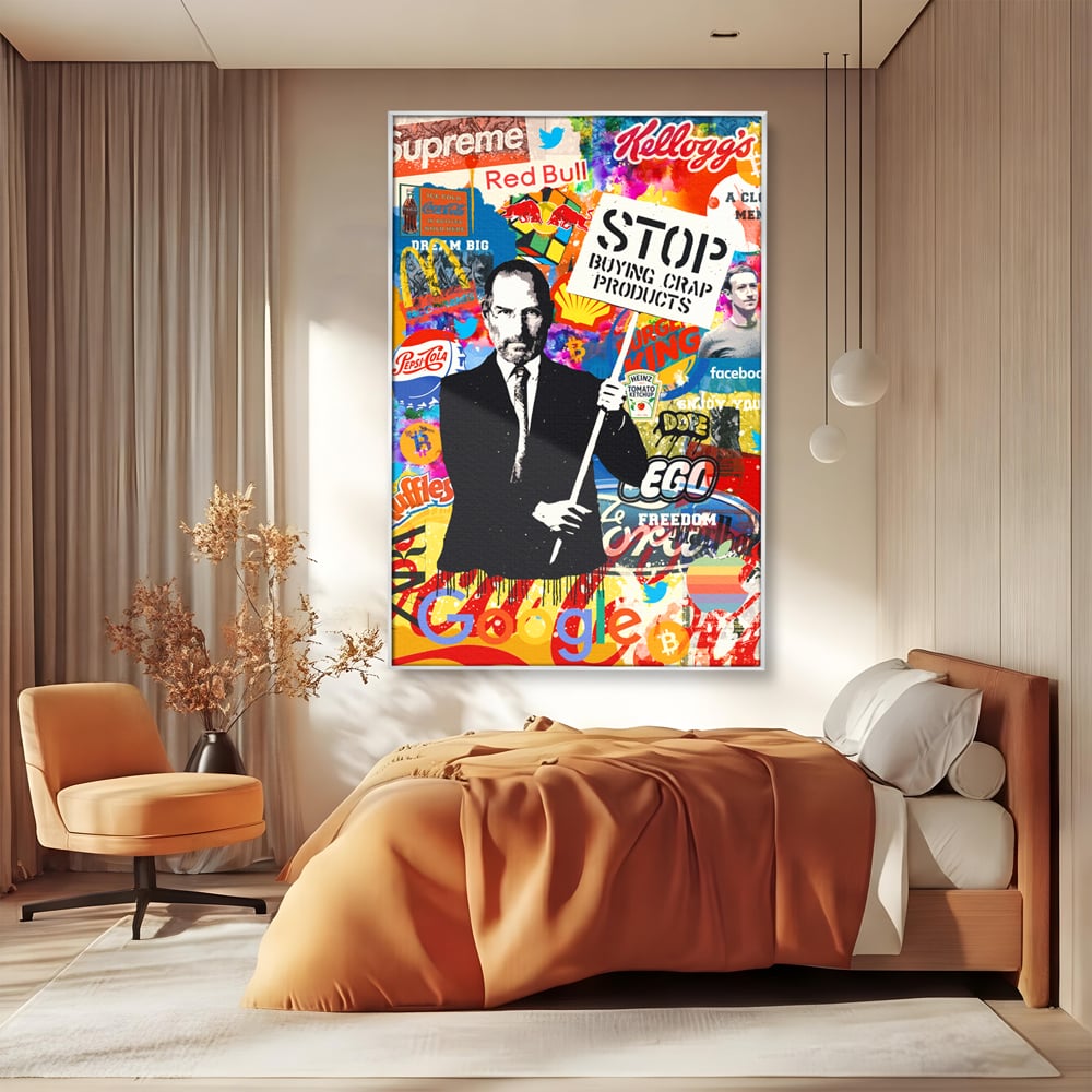 Tablou Canvas Premium LuxCanva® B1015, Steve Jobs , Motivational, Apple, Antreprenor, Geniu, Culori Vibrante