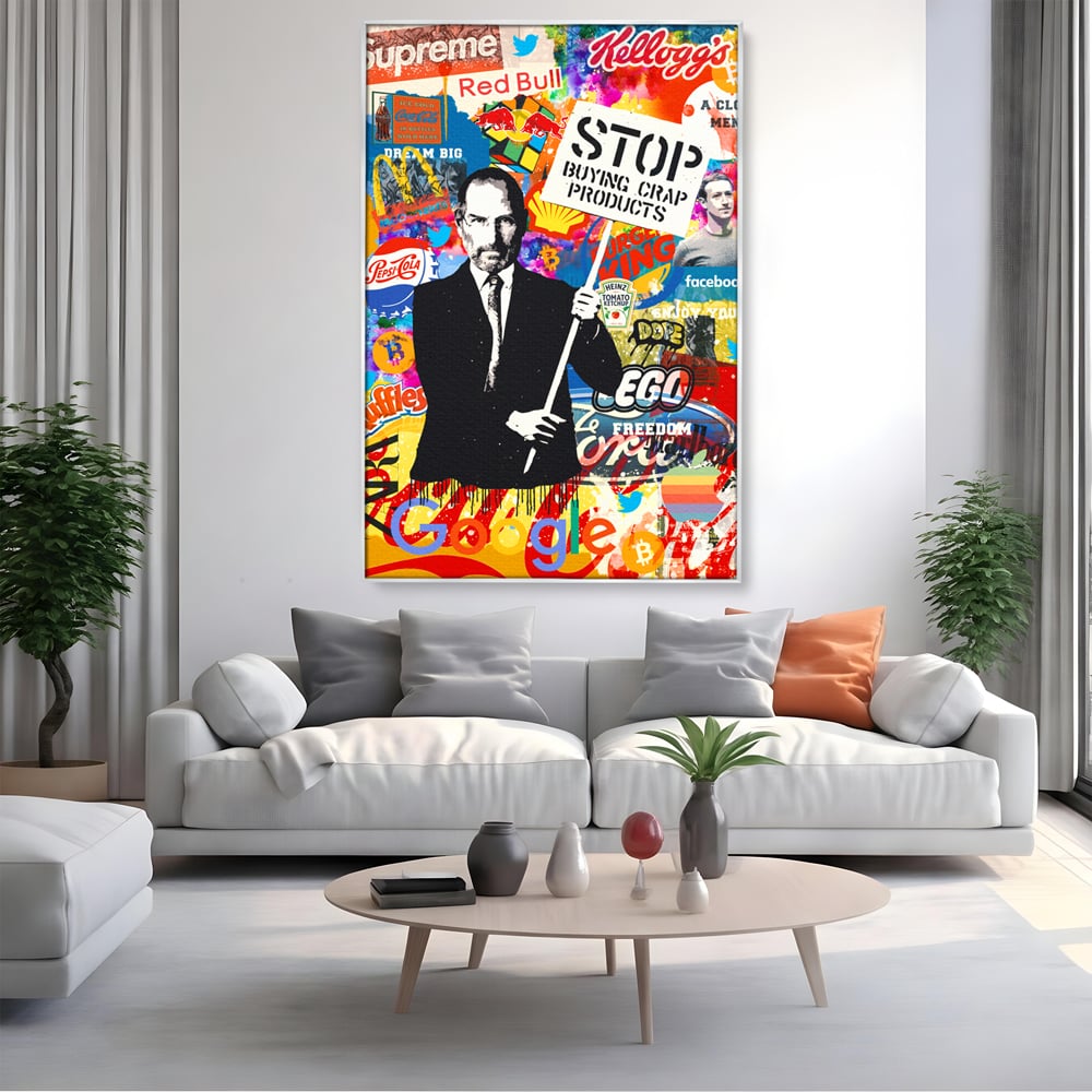 Tablou Canvas Premium LuxCanva® B1015, Steve Jobs , Motivational, Apple, Antreprenor, Geniu, Culori Vibrante