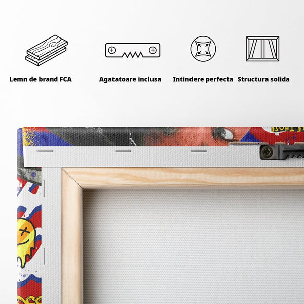 Tablou Canvas Premium LuxCanva® B1016, Tupac Shakur , Motivational, Hip-Hop, 2Pac, Cantaret, Culori Vibrante