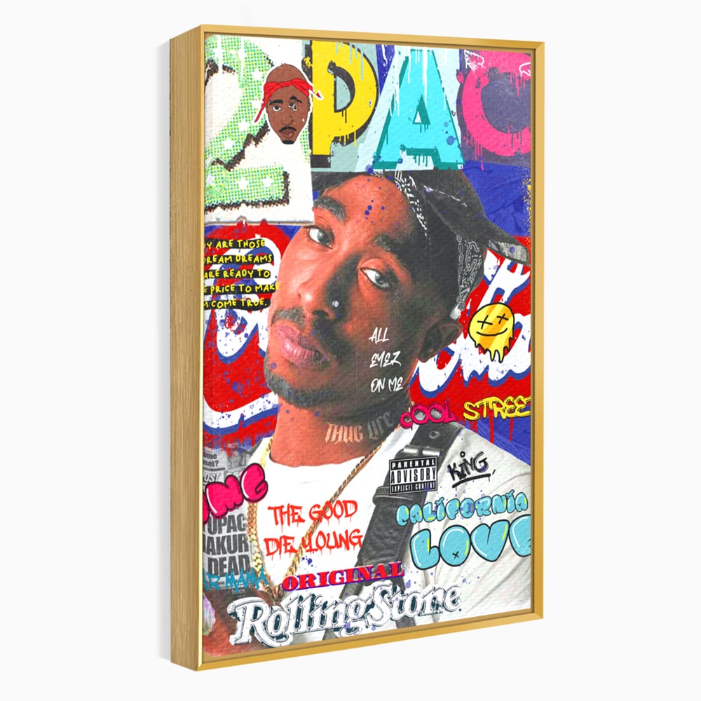 Tablou Canvas Premium LuxCanva® B1016, Tupac Shakur , Motivational, Hip-Hop, 2Pac, Cantaret, Culori Vibrante