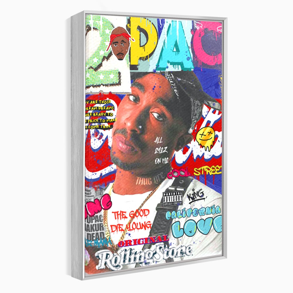 Tablou Canvas Premium LuxCanva® B1016, Tupac Shakur , Motivational, Hip-Hop, 2Pac, Cantaret, Culori Vibrante