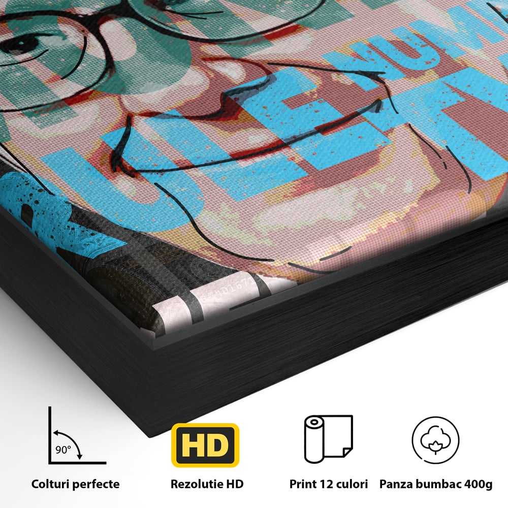 Tablou Canvas Premium LuxCanva® B1017, Warren Buffett , Motivational, Antreprenor, Finante, Investitor, Culori Vibrante