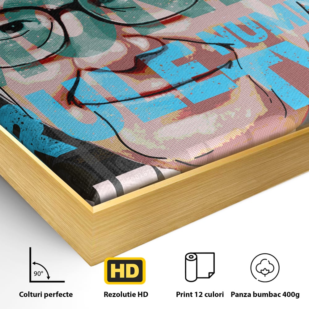 Tablou Canvas Premium LuxCanva® B1017, Warren Buffett , Motivational, Antreprenor, Finante, Investitor, Culori Vibrante