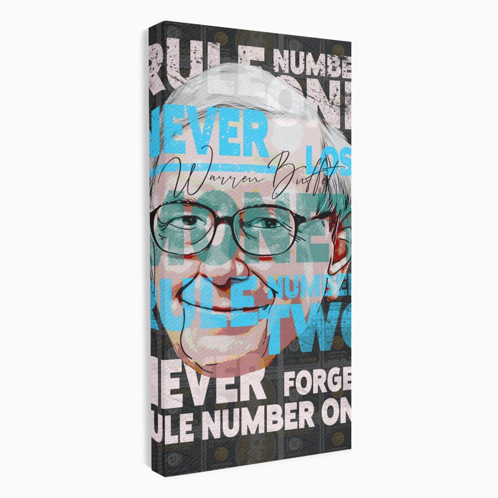 Tablou Canvas Premium LuxCanva® B1017, Warren Buffett , Motivational, Antreprenor, Finante, Investitor, Culori Vibrante