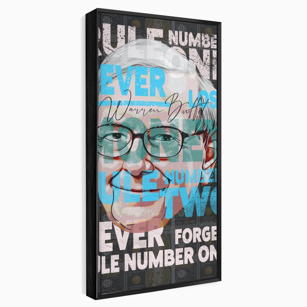 Tablou Canvas Premium LuxCanva® B1017, Warren Buffett , Motivational, Antreprenor, Finante, Investitor, Culori Vibrante
