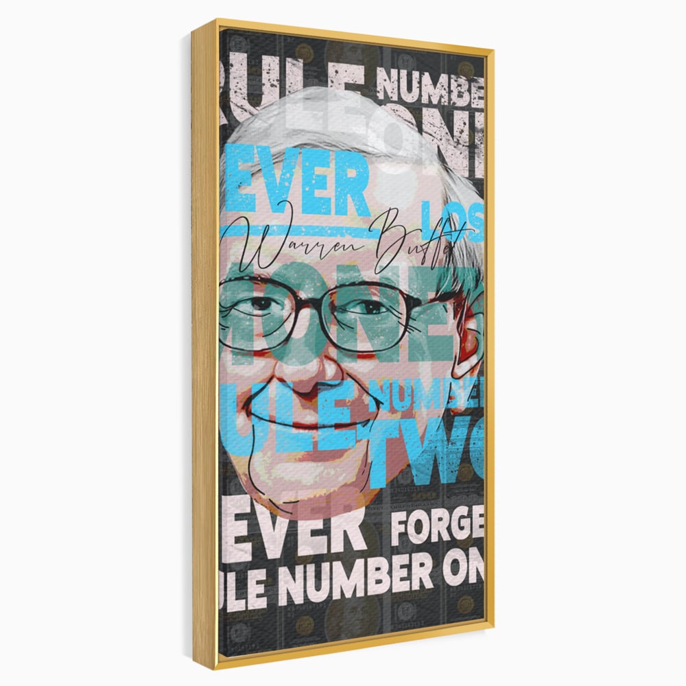 Tablou Canvas Premium LuxCanva® B1017, Warren Buffett , Motivational, Antreprenor, Finante, Investitor, Culori Vibrante