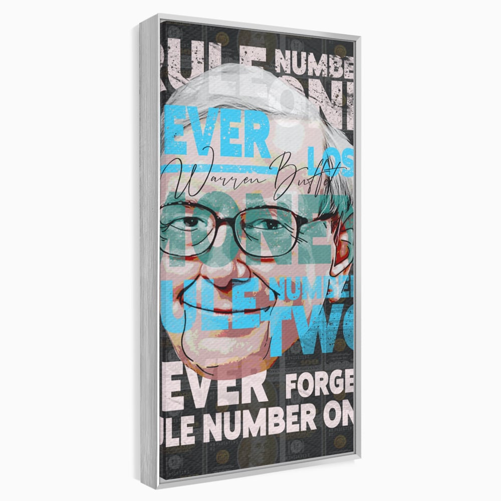 Tablou Canvas Premium LuxCanva® B1017, Warren Buffett , Motivational, Antreprenor, Finante, Investitor, Culori Vibrante