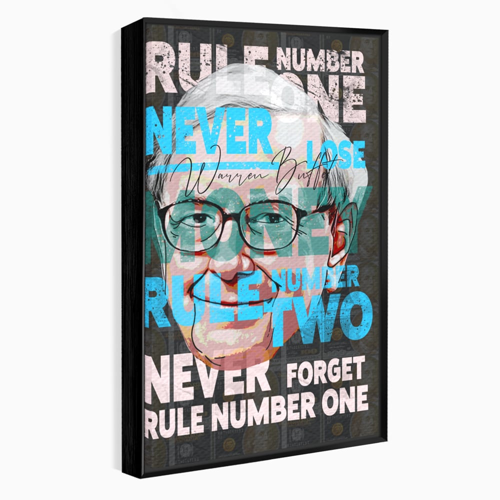Tablou Canvas Premium LuxCanva® B1017, Warren Buffett , Motivational, Antreprenor, Finante, Investitor, Culori Vibrante