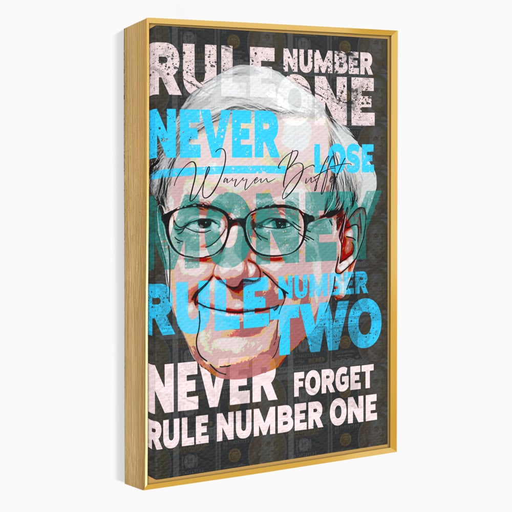 Tablou Canvas Premium LuxCanva® B1017, Warren Buffett , Motivational, Antreprenor, Finante, Investitor, Culori Vibrante