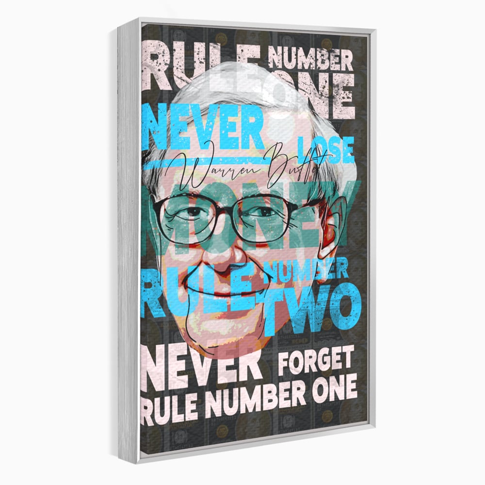 Tablou Canvas Premium LuxCanva® B1017, Warren Buffett , Motivational, Antreprenor, Finante, Investitor, Culori Vibrante