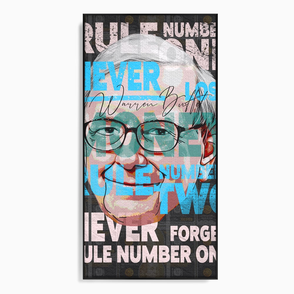 Tablou Canvas Premium LuxCanva® B1017, Warren Buffett , Motivational, Antreprenor, Finante, Investitor, Culori Vibrante