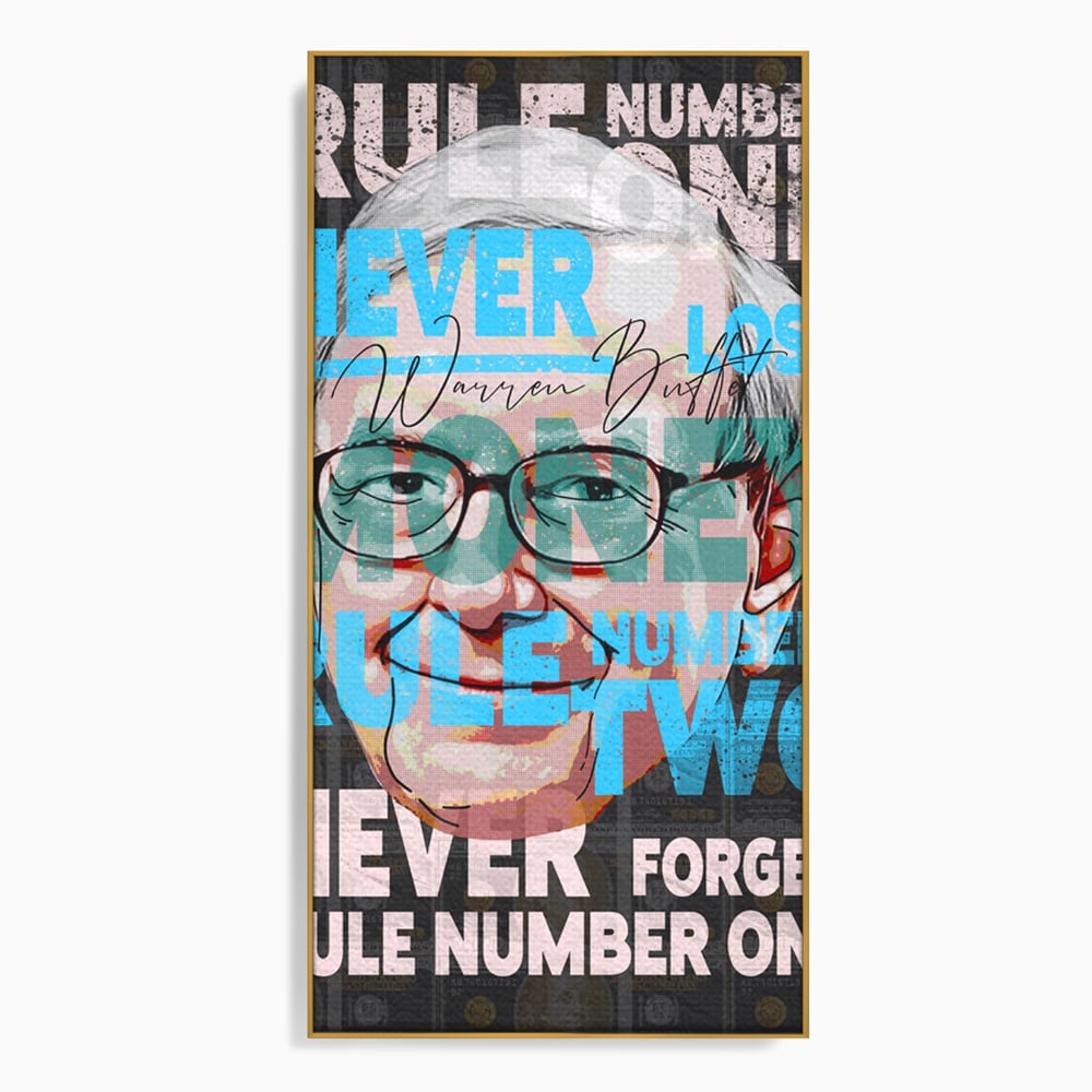 Tablou Canvas Premium LuxCanva® B1017, Warren Buffett , Motivational, Antreprenor, Finante, Investitor, Culori Vibrante