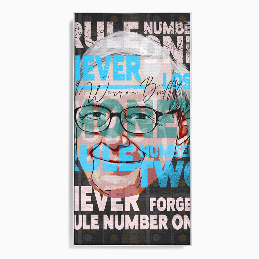 Tablou Canvas Premium LuxCanva® B1017, Warren Buffett , Motivational, Antreprenor, Finante, Investitor, Culori Vibrante