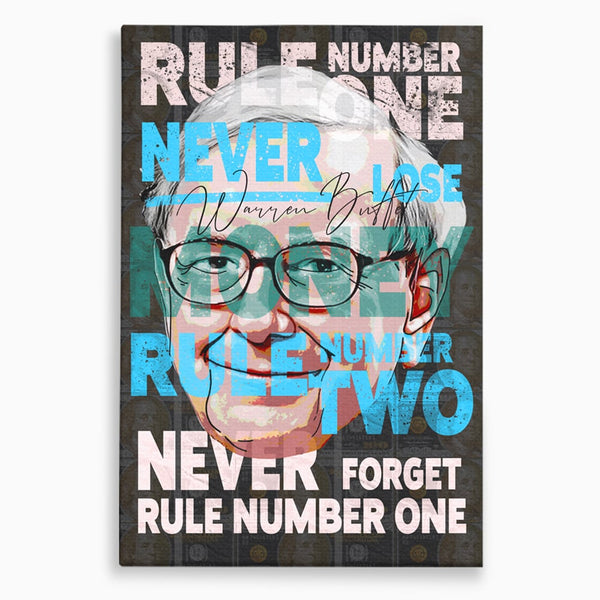 Tablou Canvas Premium LuxCanva® B1017, Warren Buffett , Motivational, Antreprenor, Finante, Investitor, Culori Vibrante