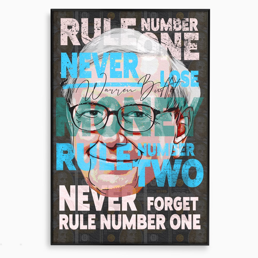 Tablou Canvas Premium LuxCanva® B1017, Warren Buffett , Motivational, Antreprenor, Finante, Investitor, Culori Vibrante