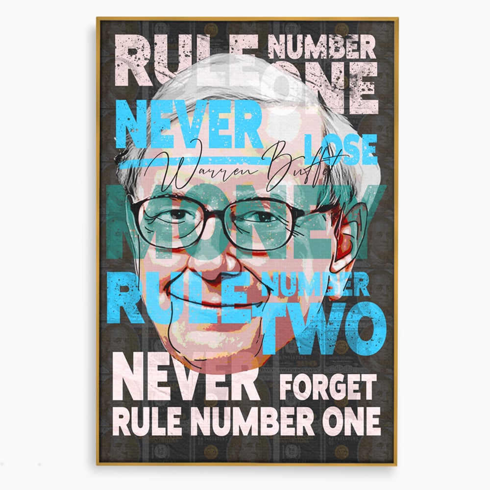 Tablou Canvas Premium LuxCanva® B1017, Warren Buffett , Motivational, Antreprenor, Finante, Investitor, Culori Vibrante