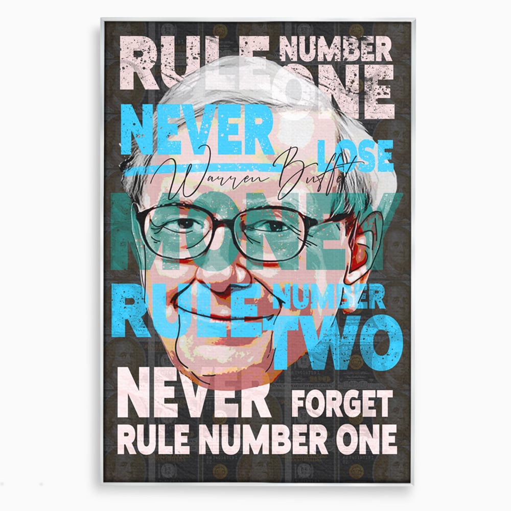 Tablou Canvas Premium LuxCanva® B1017, Warren Buffett , Motivational, Antreprenor, Finante, Investitor, Culori Vibrante