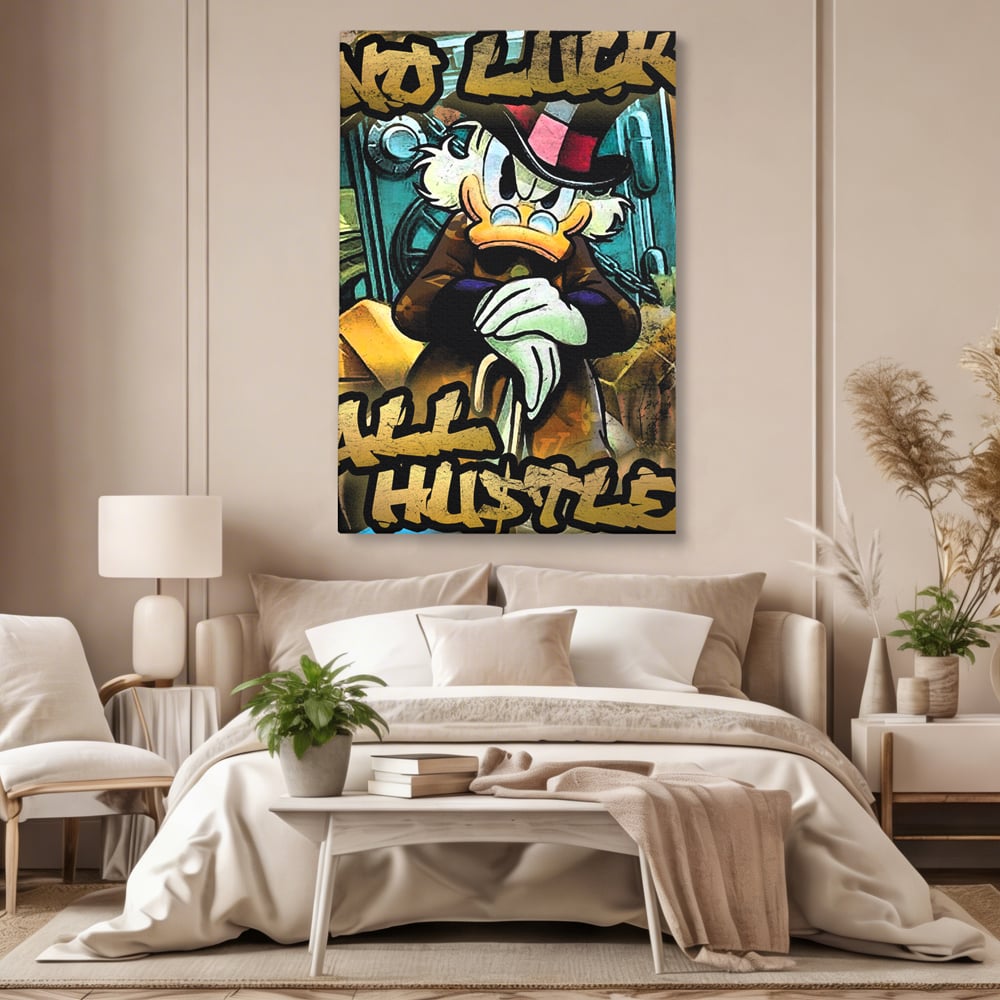 Tablou Canvas Premium, LuxCanva® B1018, Scrooge McDuck, Desene Animate, Walt Disney, Rata, Motivational, Culori Vibrante