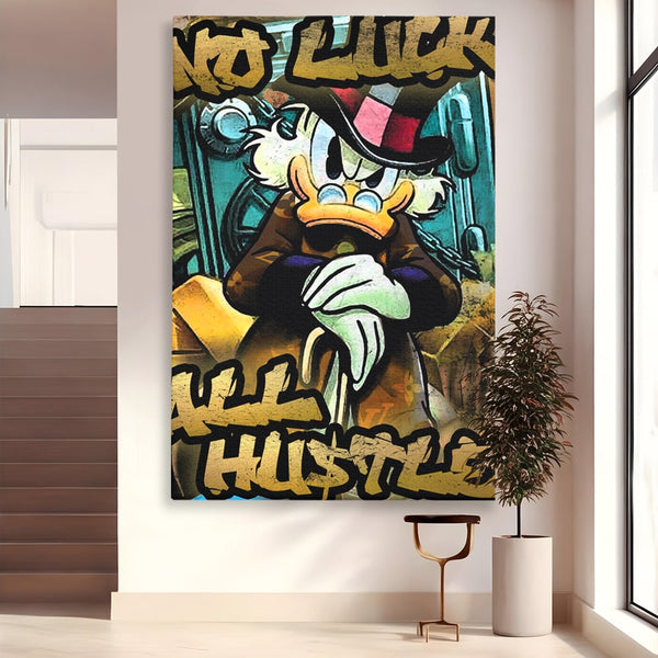 Tablou Canvas Premium, LuxCanva® B1018, Scrooge McDuck, Desene Animate, Walt Disney, Rata, Motivational, Culori Vibrante