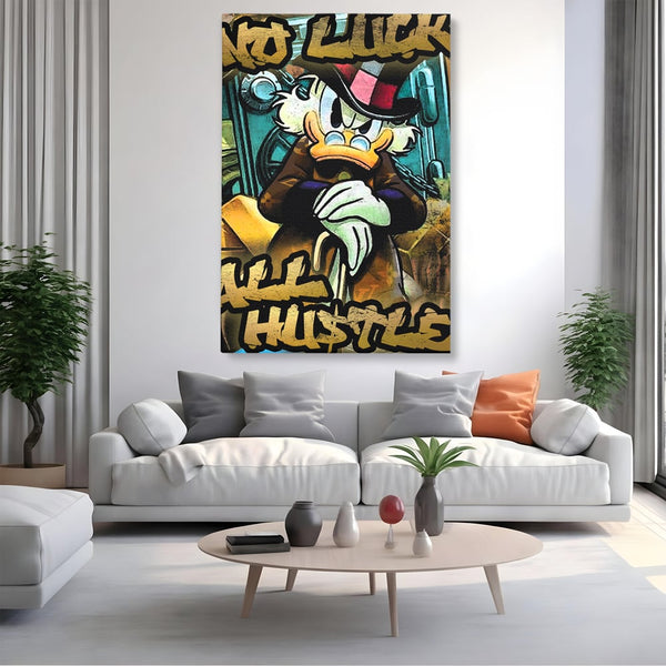 Tablou Canvas Premium, LuxCanva® B1018, Scrooge McDuck, Desene Animate, Walt Disney, Rata, Motivational, Culori Vibrante