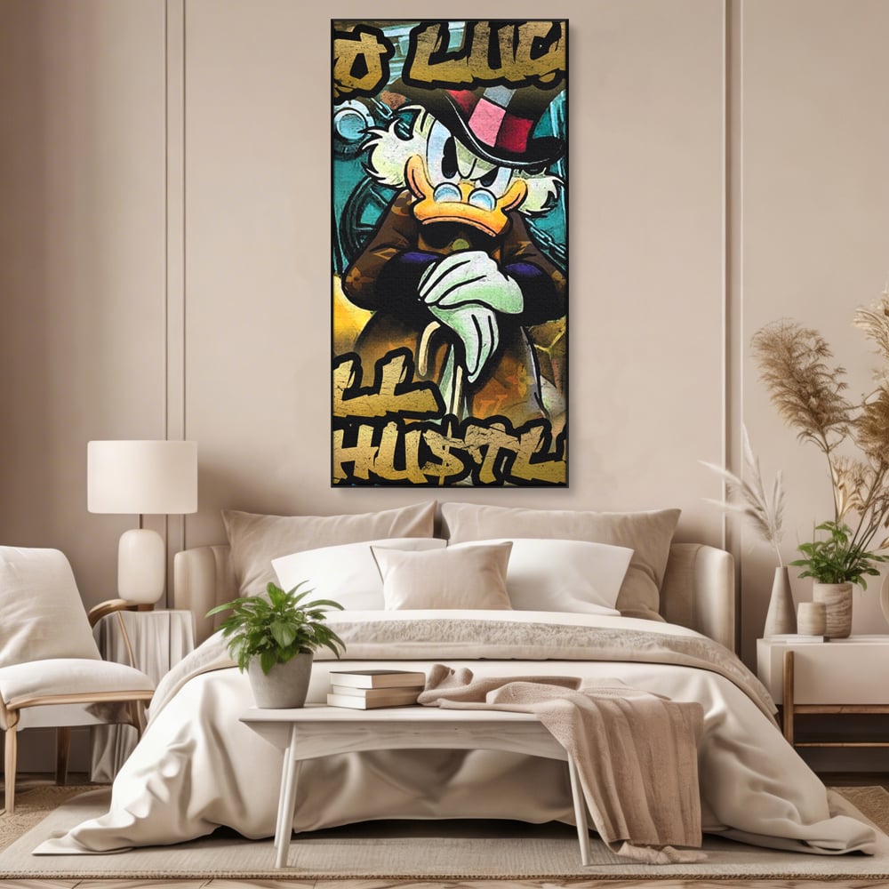 Tablou Canvas Premium, LuxCanva® B1018, Scrooge McDuck, Desene Animate, Walt Disney, Rata, Motivational, Culori Vibrante