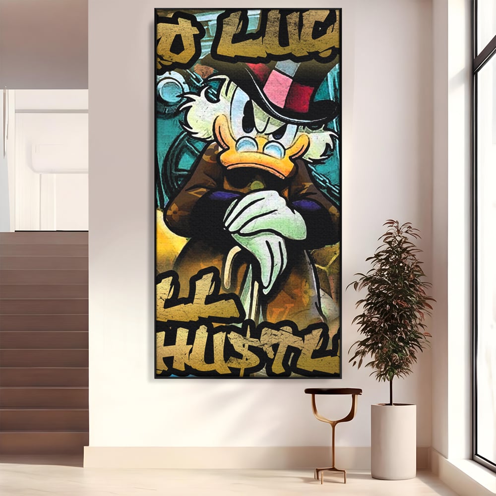 Tablou Canvas Premium, LuxCanva® B1018, Scrooge McDuck, Desene Animate, Walt Disney, Rata, Motivational, Culori Vibrante