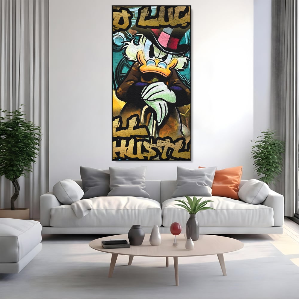 Tablou Canvas Premium, LuxCanva® B1018, Scrooge McDuck, Desene Animate, Walt Disney, Rata, Motivational, Culori Vibrante