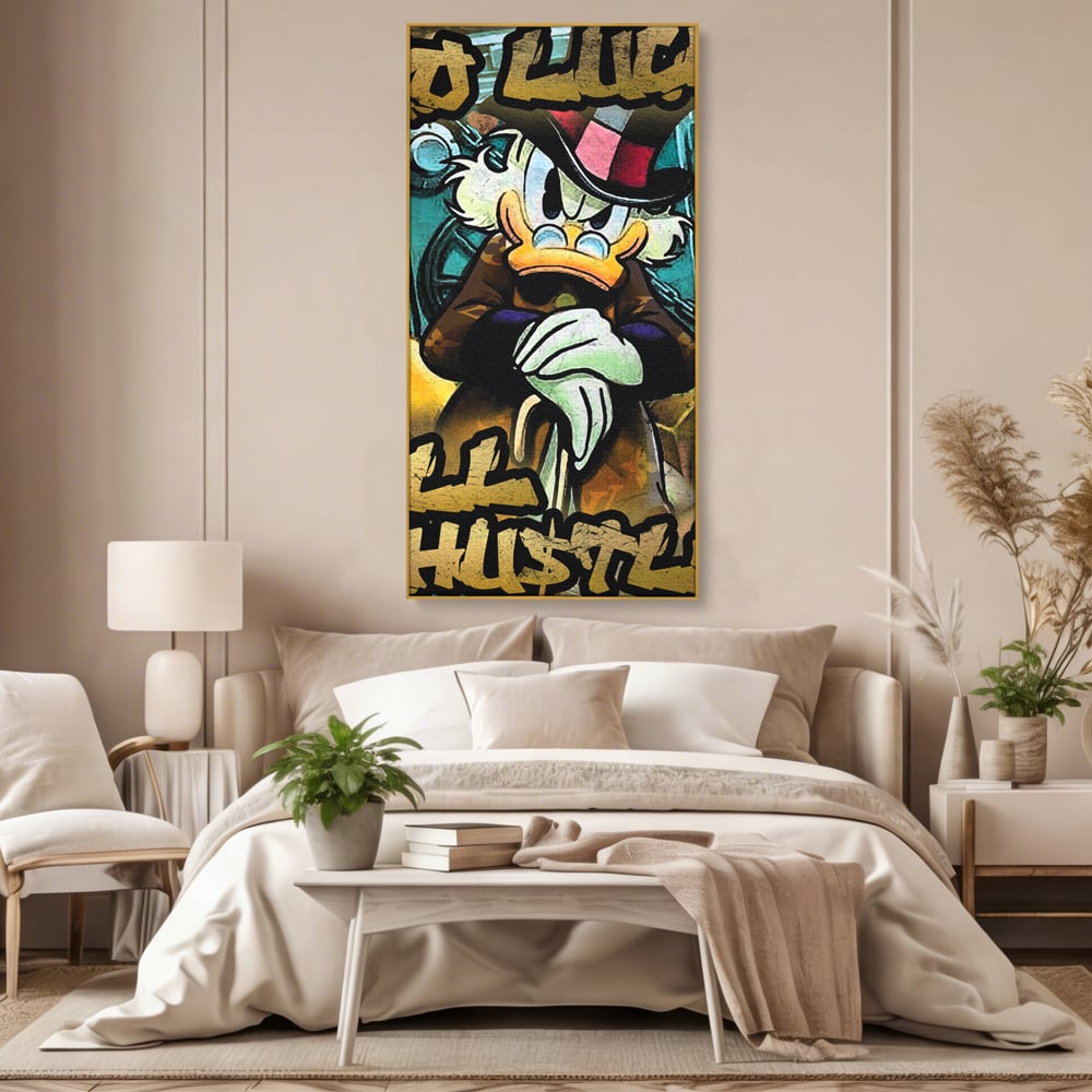 Tablou Canvas Premium, LuxCanva® B1018, Scrooge McDuck, Desene Animate, Walt Disney, Rata, Motivational, Culori Vibrante
