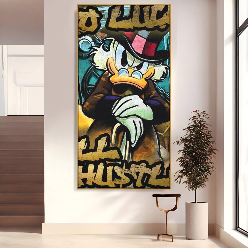 Tablou Canvas Premium, LuxCanva® B1018, Scrooge McDuck, Desene Animate, Walt Disney, Rata, Motivational, Culori Vibrante
