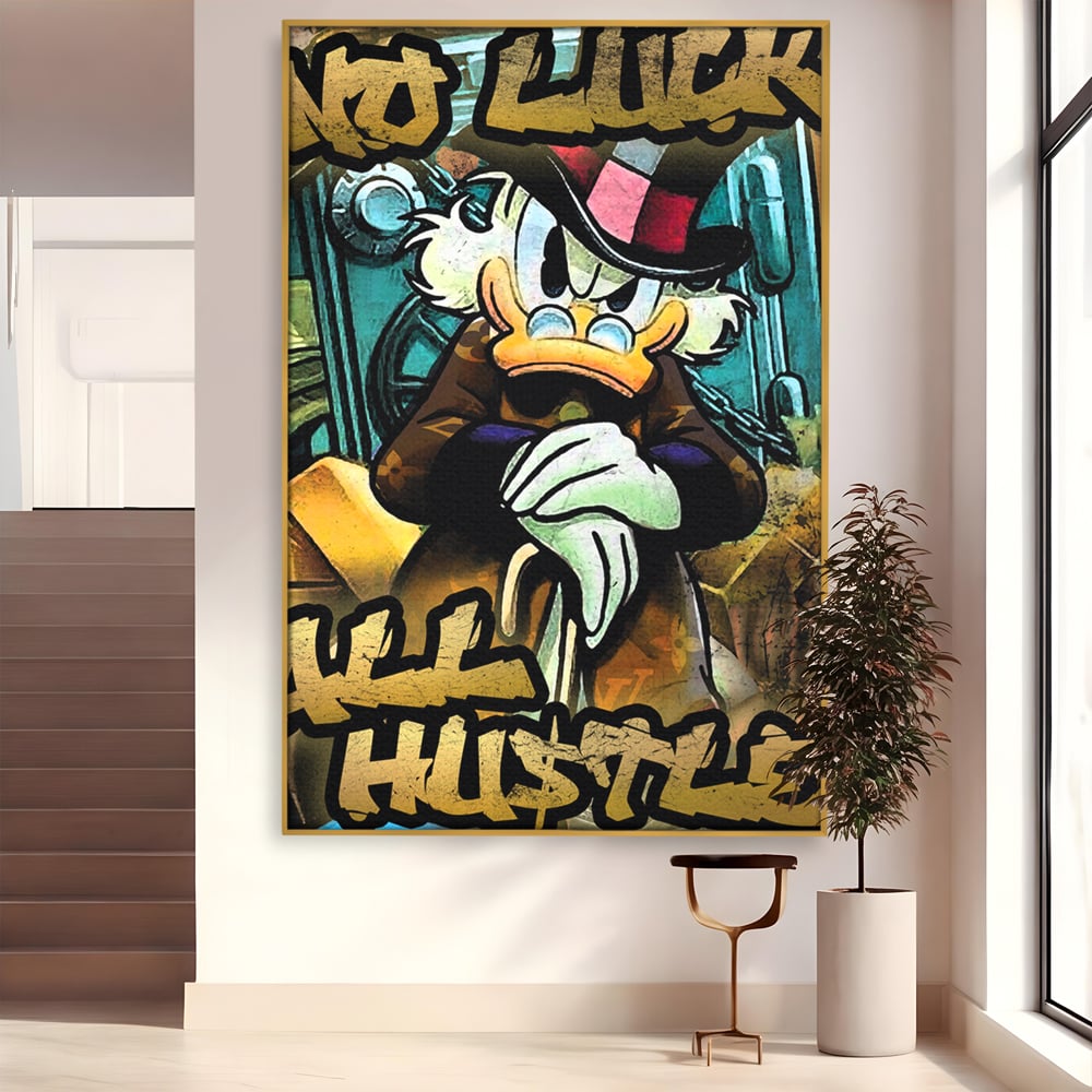 Tablou Canvas Premium, LuxCanva® B1018, Scrooge McDuck, Desene Animate, Walt Disney, Rata, Motivational, Culori Vibrante