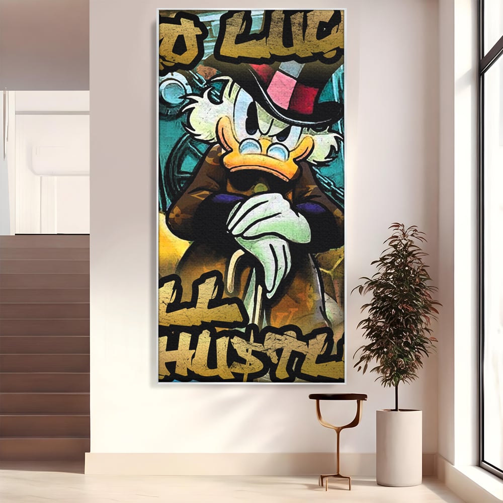 Tablou Canvas Premium, LuxCanva® B1018, Scrooge McDuck, Desene Animate, Walt Disney, Rata, Motivational, Culori Vibrante