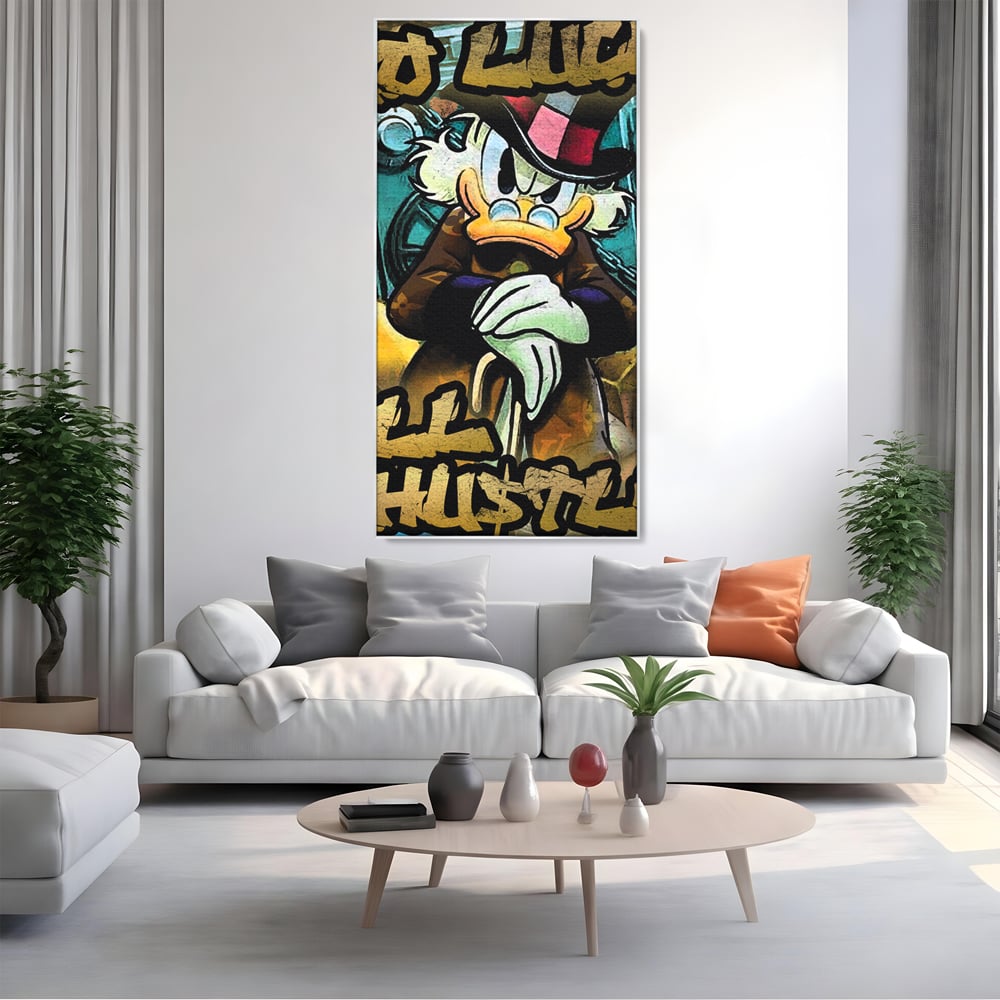 Tablou Canvas Premium, LuxCanva® B1018, Scrooge McDuck, Desene Animate, Walt Disney, Rata, Motivational, Culori Vibrante