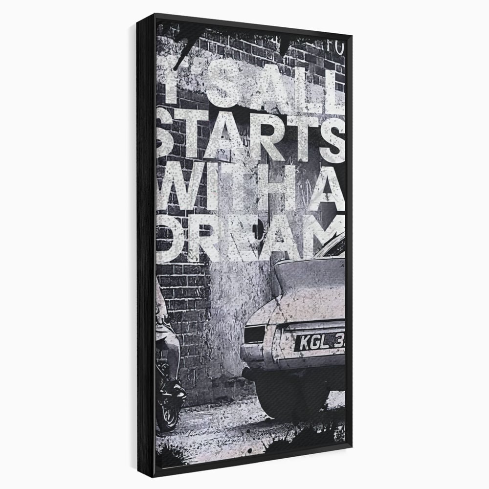 Tablou Canvas Premium LuxCanva® B1021 It's all starts with a dream , Vise, Motivational, Copil, Culori Vibrante