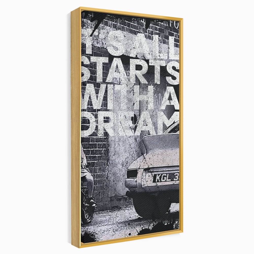 Tablou Canvas Premium LuxCanva® B1021 It's all starts with a dream , Vise, Motivational, Copil, Culori Vibrante