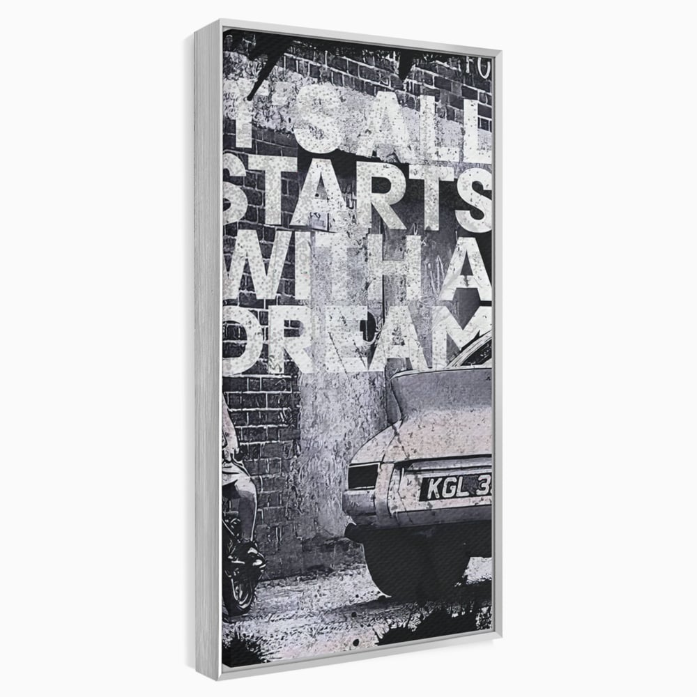 Tablou Canvas Premium LuxCanva® B1021 It's all starts with a dream , Vise, Motivational, Copil, Culori Vibrante